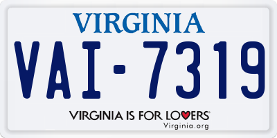 VA license plate VAI7319
