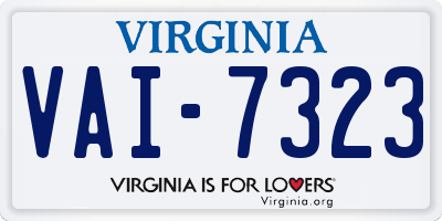 VA license plate VAI7323