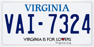 VA license plate VAI7324