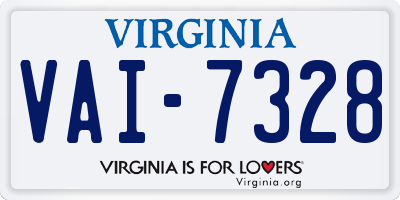 VA license plate VAI7328
