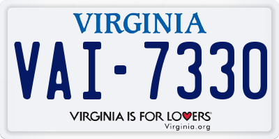 VA license plate VAI7330