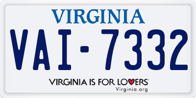 VA license plate VAI7332
