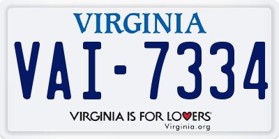 VA license plate VAI7334