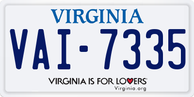 VA license plate VAI7335