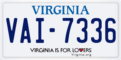 VA license plate VAI7336