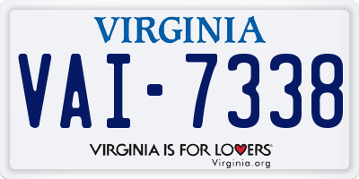 VA license plate VAI7338