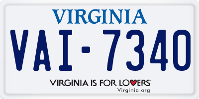 VA license plate VAI7340