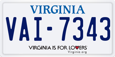 VA license plate VAI7343