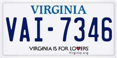 VA license plate VAI7346