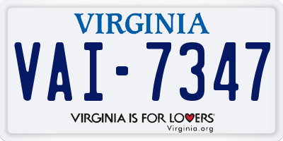 VA license plate VAI7347