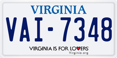 VA license plate VAI7348