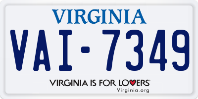 VA license plate VAI7349