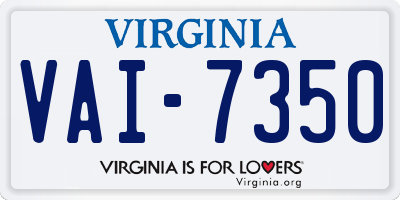 VA license plate VAI7350