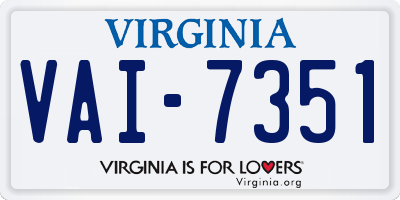 VA license plate VAI7351
