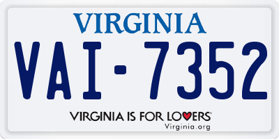 VA license plate VAI7352