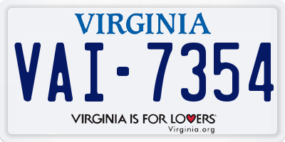 VA license plate VAI7354