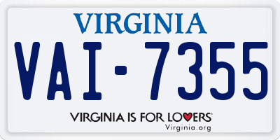 VA license plate VAI7355