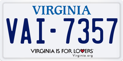 VA license plate VAI7357