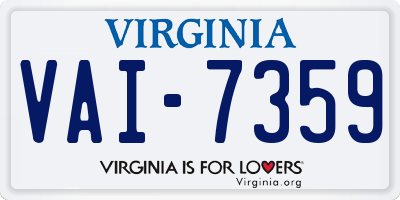 VA license plate VAI7359
