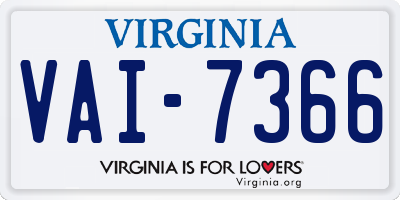 VA license plate VAI7366
