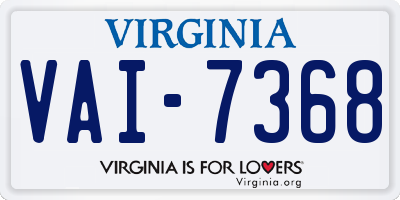 VA license plate VAI7368