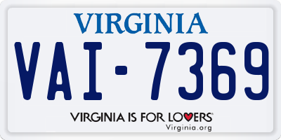 VA license plate VAI7369