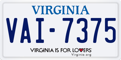 VA license plate VAI7375