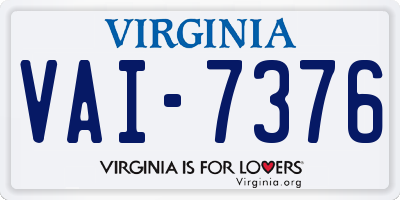 VA license plate VAI7376