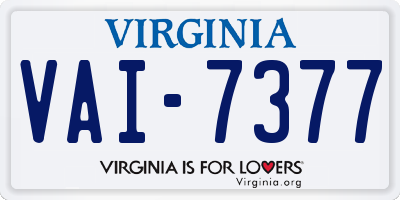 VA license plate VAI7377