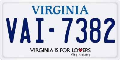 VA license plate VAI7382