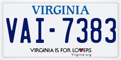 VA license plate VAI7383