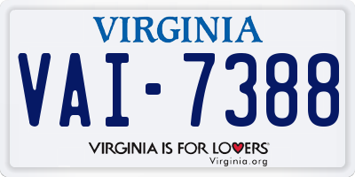 VA license plate VAI7388