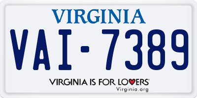 VA license plate VAI7389