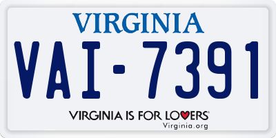 VA license plate VAI7391