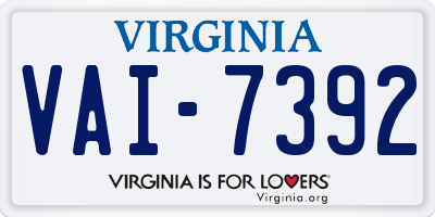 VA license plate VAI7392