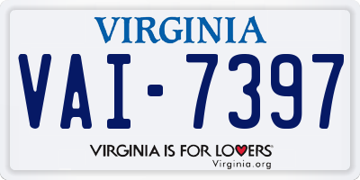 VA license plate VAI7397