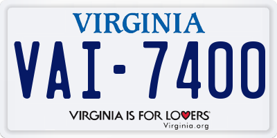 VA license plate VAI7400