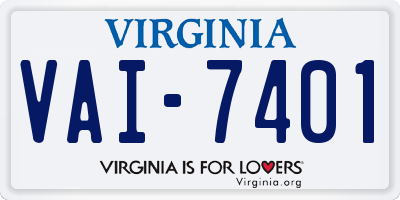 VA license plate VAI7401