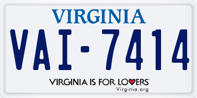 VA license plate VAI7414