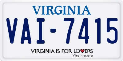 VA license plate VAI7415