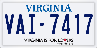 VA license plate VAI7417
