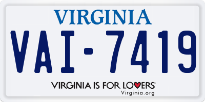 VA license plate VAI7419
