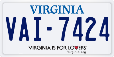 VA license plate VAI7424