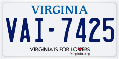 VA license plate VAI7425