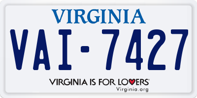 VA license plate VAI7427