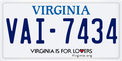 VA license plate VAI7434