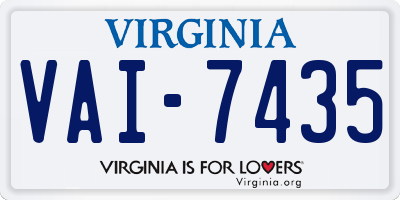VA license plate VAI7435