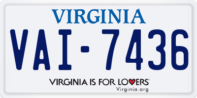 VA license plate VAI7436