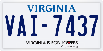 VA license plate VAI7437