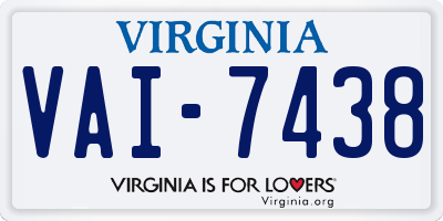 VA license plate VAI7438